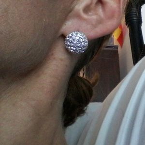 Earrings: light purple crystal pave